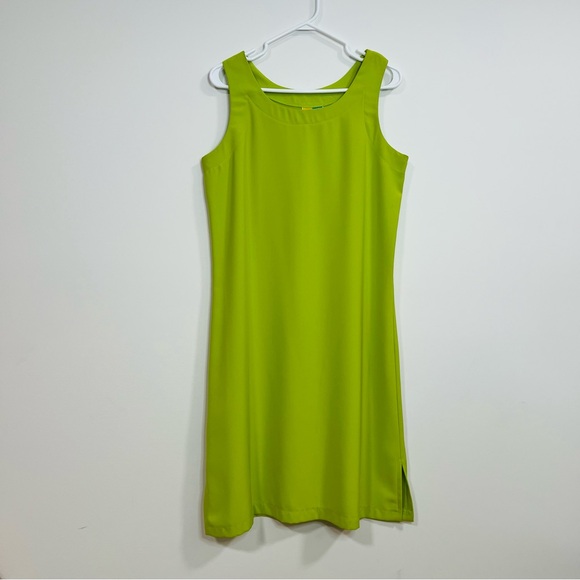 Vintage Lime Green Beach Sleeveless Midi Dress Sea Suns Made in USA size Small - Picture 2 of 8